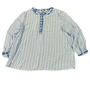 Vineyard Vines Woven Top Geo/ Newport White Medium